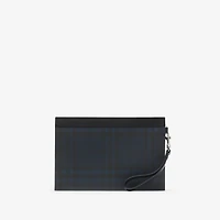 Check Zip Pouch in Navy - Men | Burberry® Official