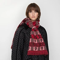 Chess Fair Isle Wool Scarf in Post red | Burberry® Official