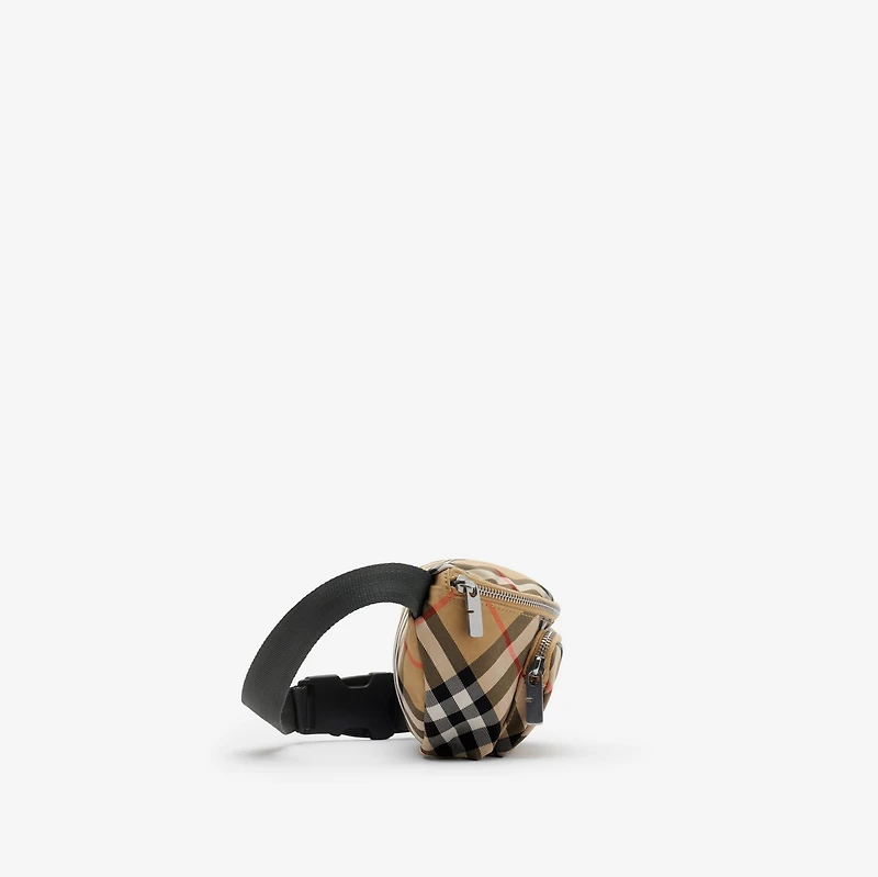 Small Check Belt Bag in Sand beige - Men, Nylon | Burberry® Official