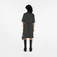 Cotton Blend Shirt Dress in Onyx - Women | Burberry® Official