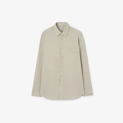 Cotton Oxford Shirt in Laurel green melange - Men | Burberry® Official