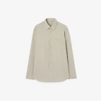 Cotton Oxford Shirt in Laurel green melange - Men | Burberry® Official