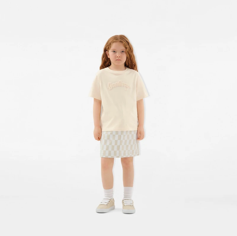 Checkerboard Denim Skirt in Calico | Burberry® Official