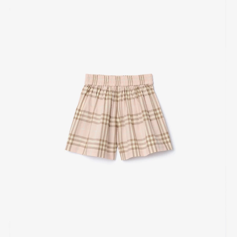 Check Cotton Shorts in Archive pink | Burberry® Official