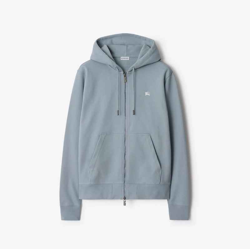 Knight Stamp Cotton Zip Hoodie in Gale grey - Men | Burberry® Official