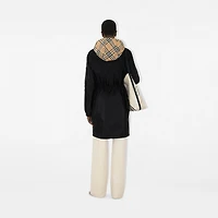 Long Checker-tape Nylon Parka in Black - Women | Burberry® Official