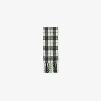 Narrow Check Alpaca Wool Blend Scarf in Peacock blue | Burberry® Official