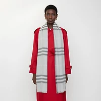Wide Check Wool Scarf in Mitten | Burberry® Official