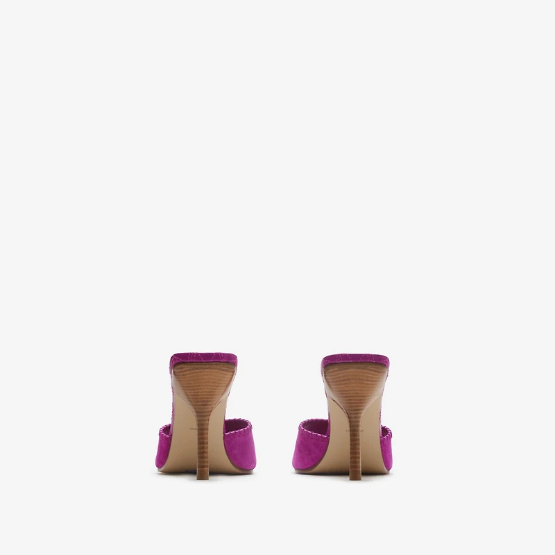 Suede Cabana Mules in Urchin - Women | Burberry® Official