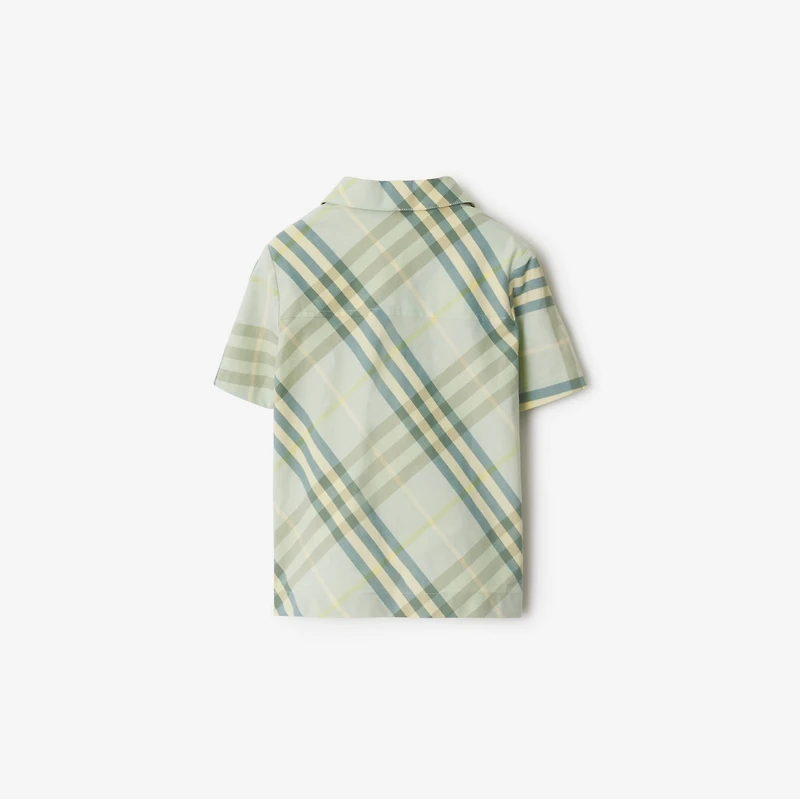 Check Cotton Shirt in Breeze | Burberry® Official