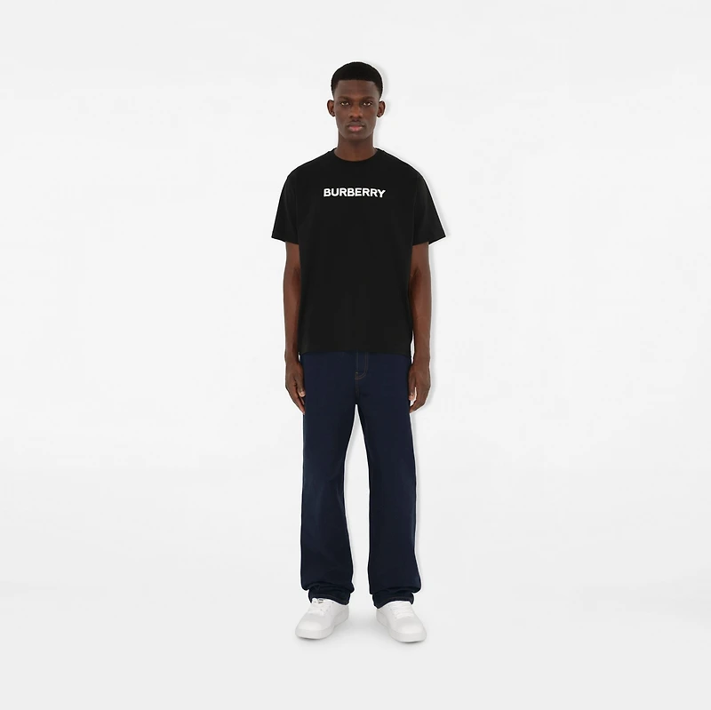 Logo Cotton T-shirt in Black - Men | Burberry® Official