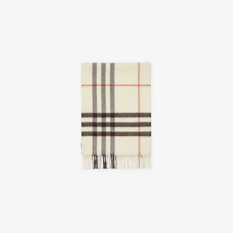Check Cashmere Scarf in Pebble | Burberry® Official