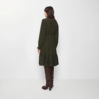 Foliage Silk Dress in Moat green - Women | Burberry® Official