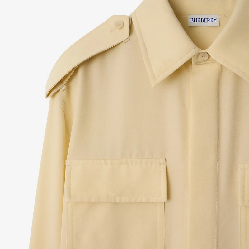 Silk Wool Blend Shirt in Nutmeg - Women | Burberry® Official