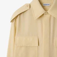 Silk Wool Blend Shirt in Nutmeg - Women | Burberry® Official