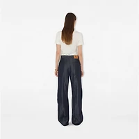 Panelled Denim Trousers in Indigo - Women | Burberry® Official