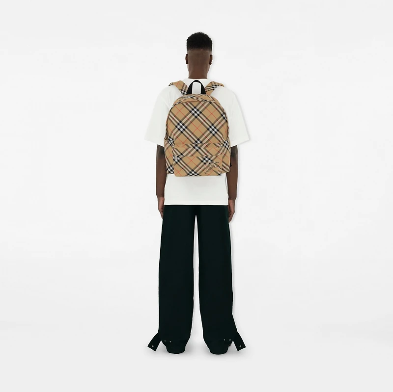 Check Backpack in Sand - Men, Nylon | Burberry® Official
