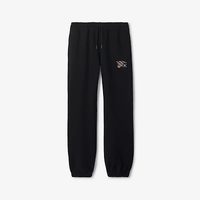 EKD Check Cotton Jogging Pants in Black - Women | Burberry® Official