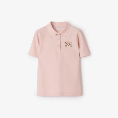EKD Check Cotton Polo Shirt in Bouquet pink - Women | Burberry® Official