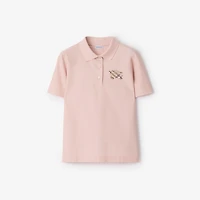 EKD Check Cotton Polo Shirt in Bouquet pink - Women | Burberry® Official