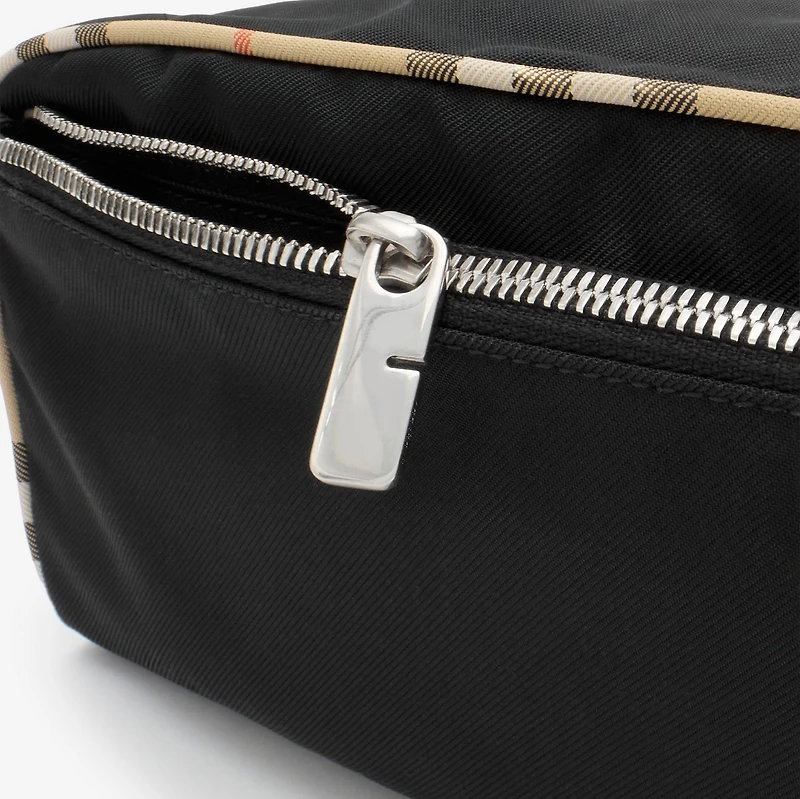Large Check Trim Travel Pouch in Black - Men, Technical | Burberry® Official