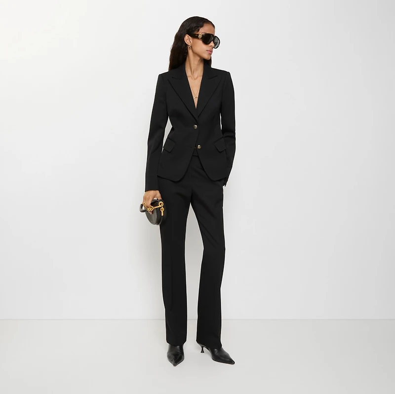 Grain de Poudre Wool Tailored Trousers in Black - Women | Burberry® Official