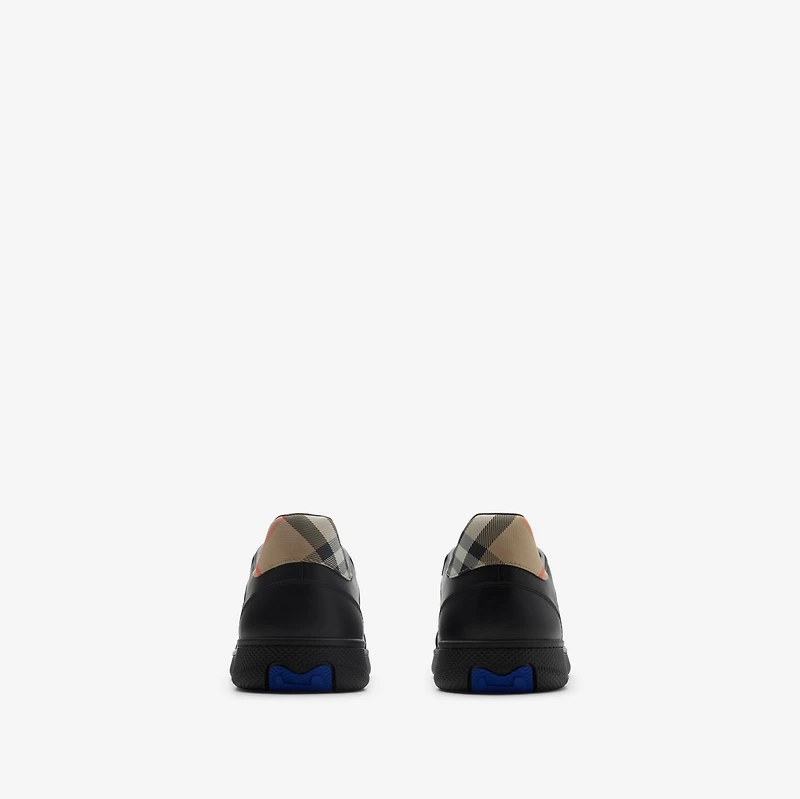 Leather and Check Terrace Sneakers​ in /sand