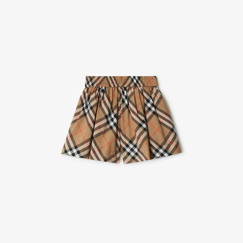 Check Cotton Shorts in Sand | Burberry® Official