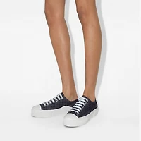 Check Sneakers in Indigo - Women, Cotton | Burberry® Official