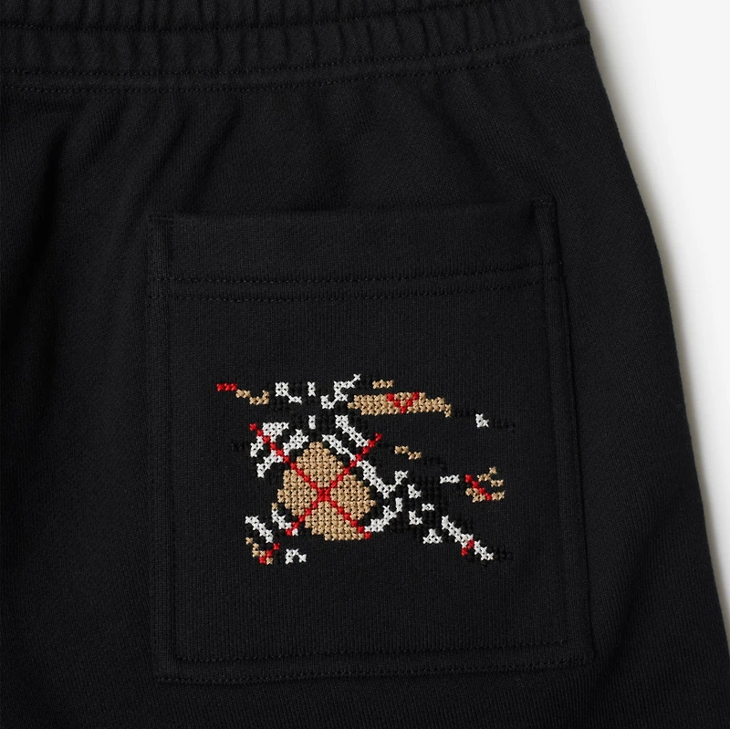 Cross Stitch EKD​ Cotton Shorts in Black - Men | Burberry® Official
