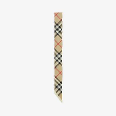 Skinny Check Silk Scarf in Archive beige | Burberry® Official