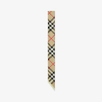 Skinny Check Silk Scarf in Archive beige | Burberry® Official