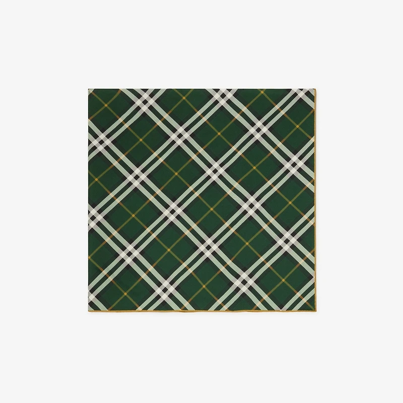 Check Silk Scarf in Dark fern | Burberry® Official