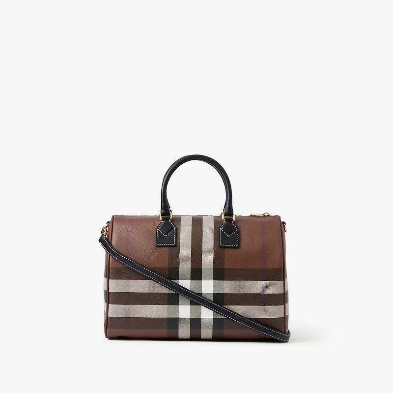 Medium Check Bowling Bag in Dark birch brown - Women | Burberry® Official