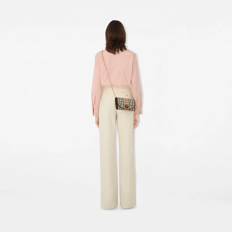 Highlands Chain Strap Wallet​ in Sand - Women, Cotton, Linen | Burberry® Official