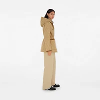 Quilted Nylon Parka in Flax
