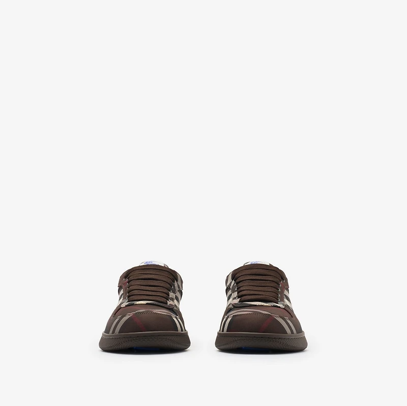 Check Terrace Sneakers in Mahogany red - Men | Burberry® Official