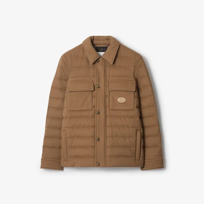 Cashmere Padded Overshirt in Camel - Men | Burberry® Official