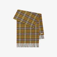 Check British Wool Scarf in Khaki green | Burberry® Official