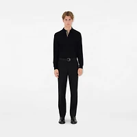 Long-sleeve Cotton Polo Shirt in Black - Men | Burberry® Official