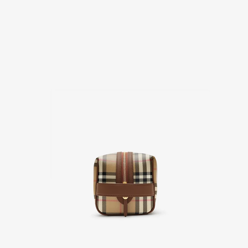 Check Travel Pouch in Archive beige - Men, Cotton | Burberry® Official
