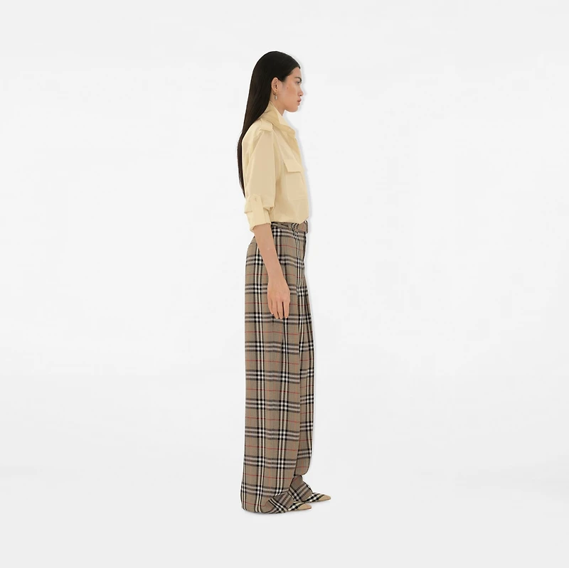 Silk Wool Blend Shirt in Nutmeg - Women | Burberry® Official