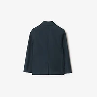 Cotton Tailored Jacket in Navy | Burberry® Official