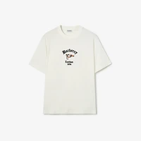Check Flag Cotton T-shirt in Chalk white - Men | Burberry® Official