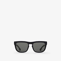 Check Square Sunglasses in Black/check | Burberry® Official