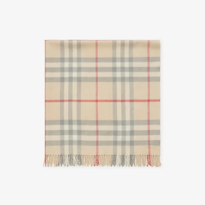 Check Wool Baby Blanket in Pale stone - Children | Burberry® Official