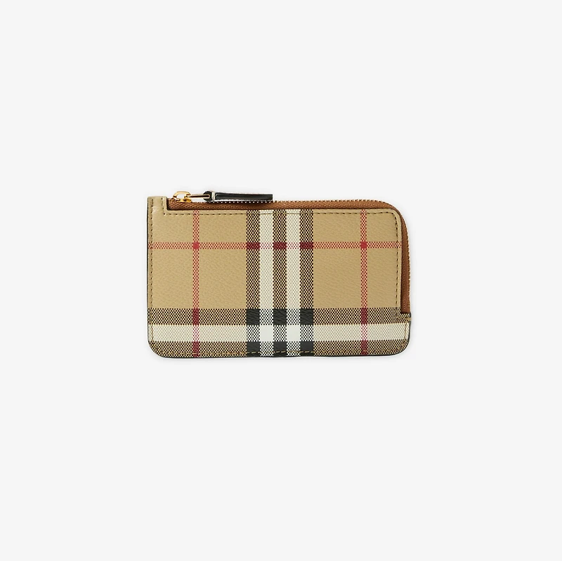 Check Zip Card Case in Archive beige - Women | Burberry® Official