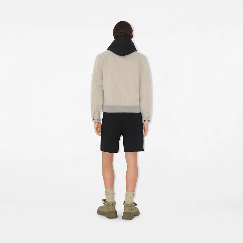 EKD Badge Cotton Shorts in Black - Men | Burberry® Official