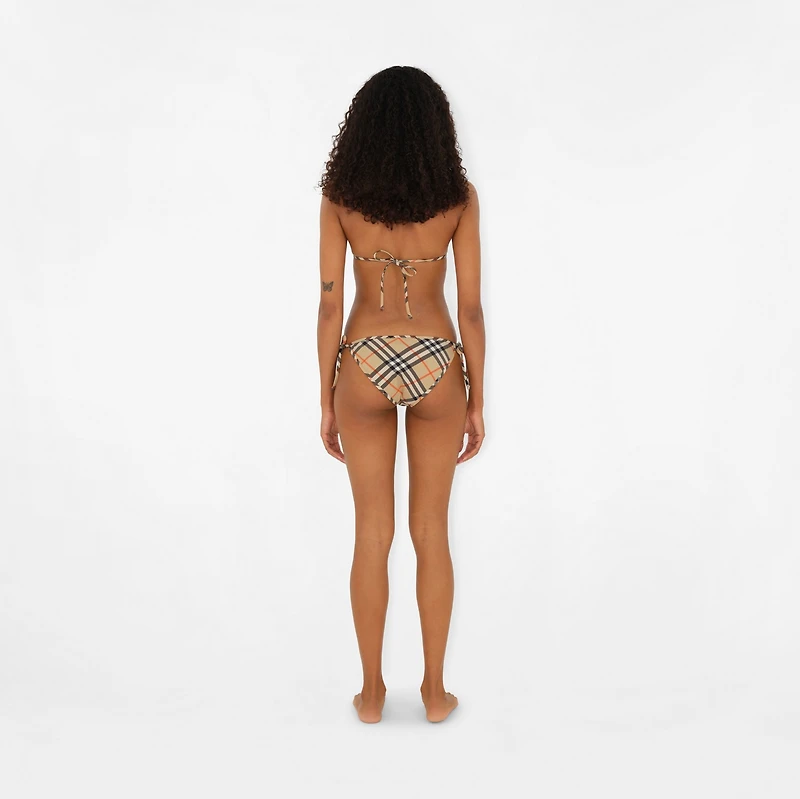 Check Bikini Top in Sand beige - Women | Burberry® Official