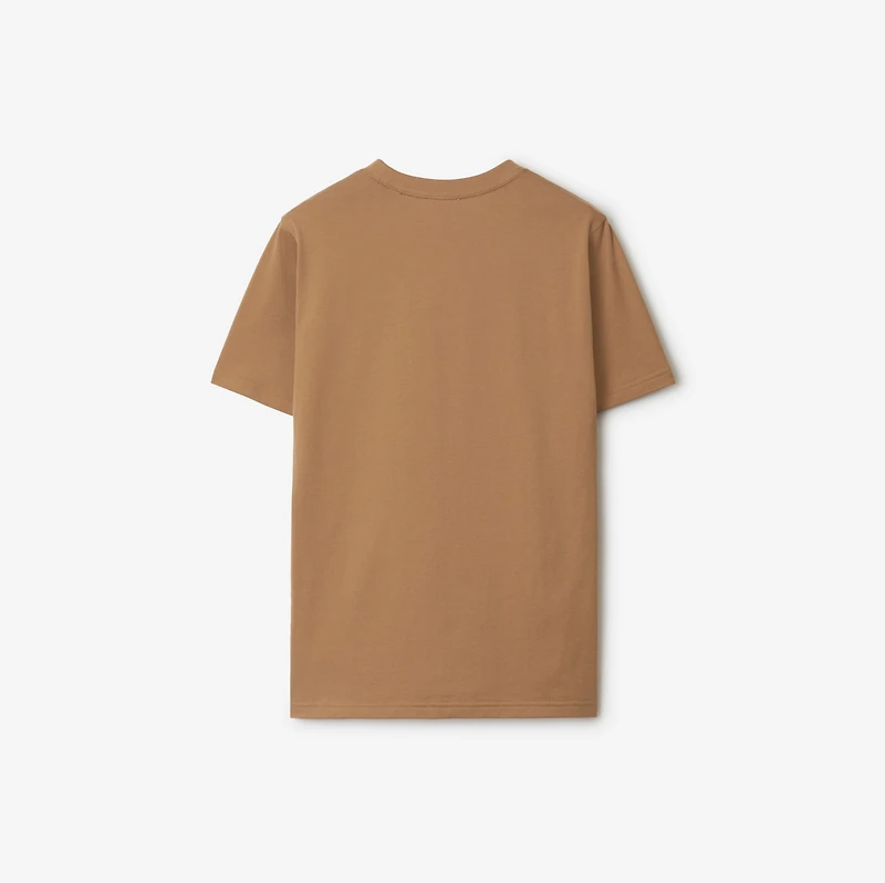 Logo Cotton T-shirt in Camel - Women | Burberry® Official